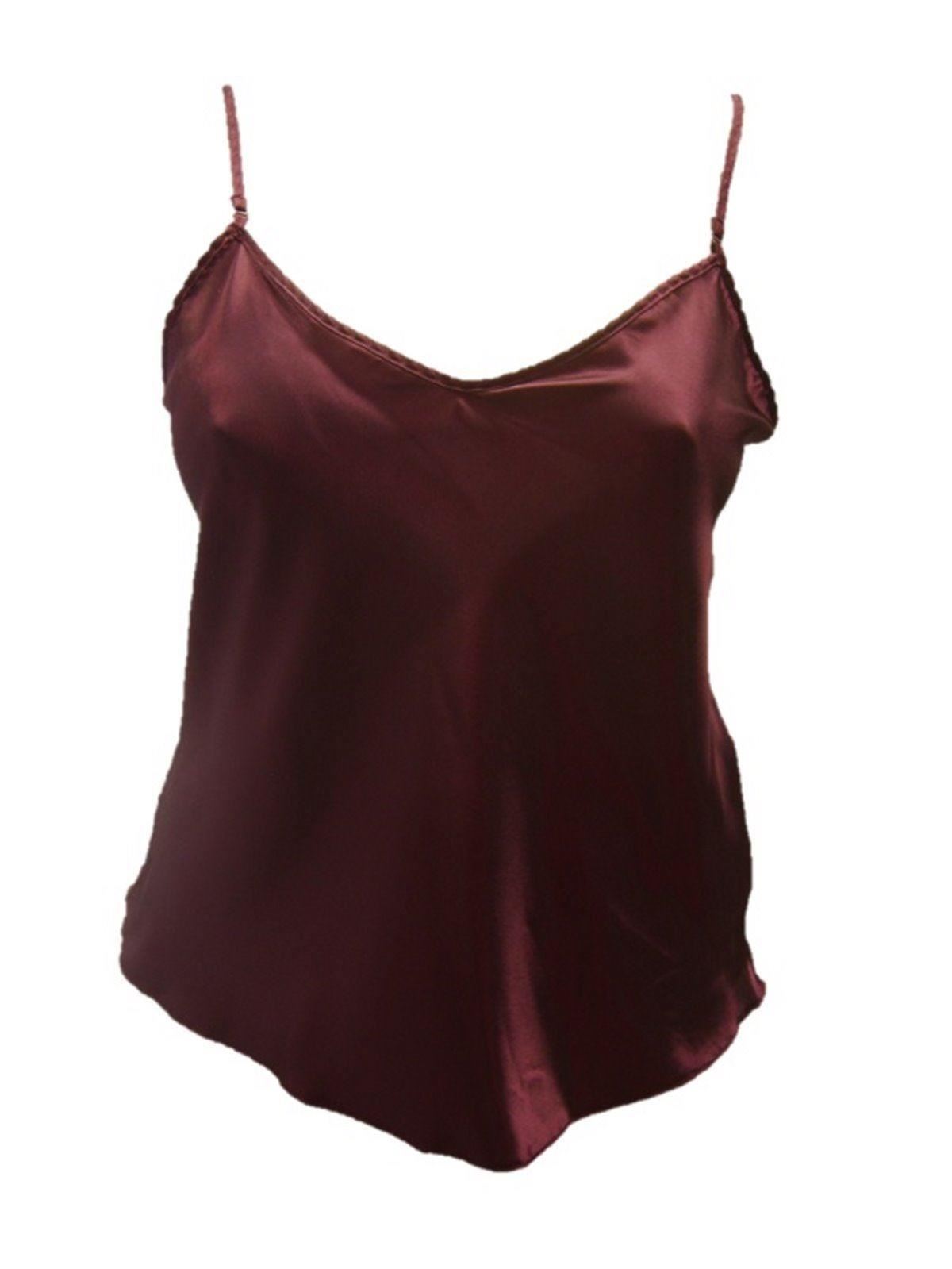 ladies womens satin camisole top vest cami lingerie plus size 8 - 26 - Picture 18 of 21