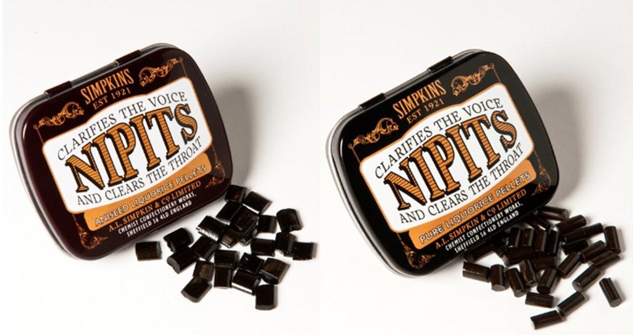 Liquorice Aniseed Voice Throat Sweets Pellets Simpkins Nipits Pocket