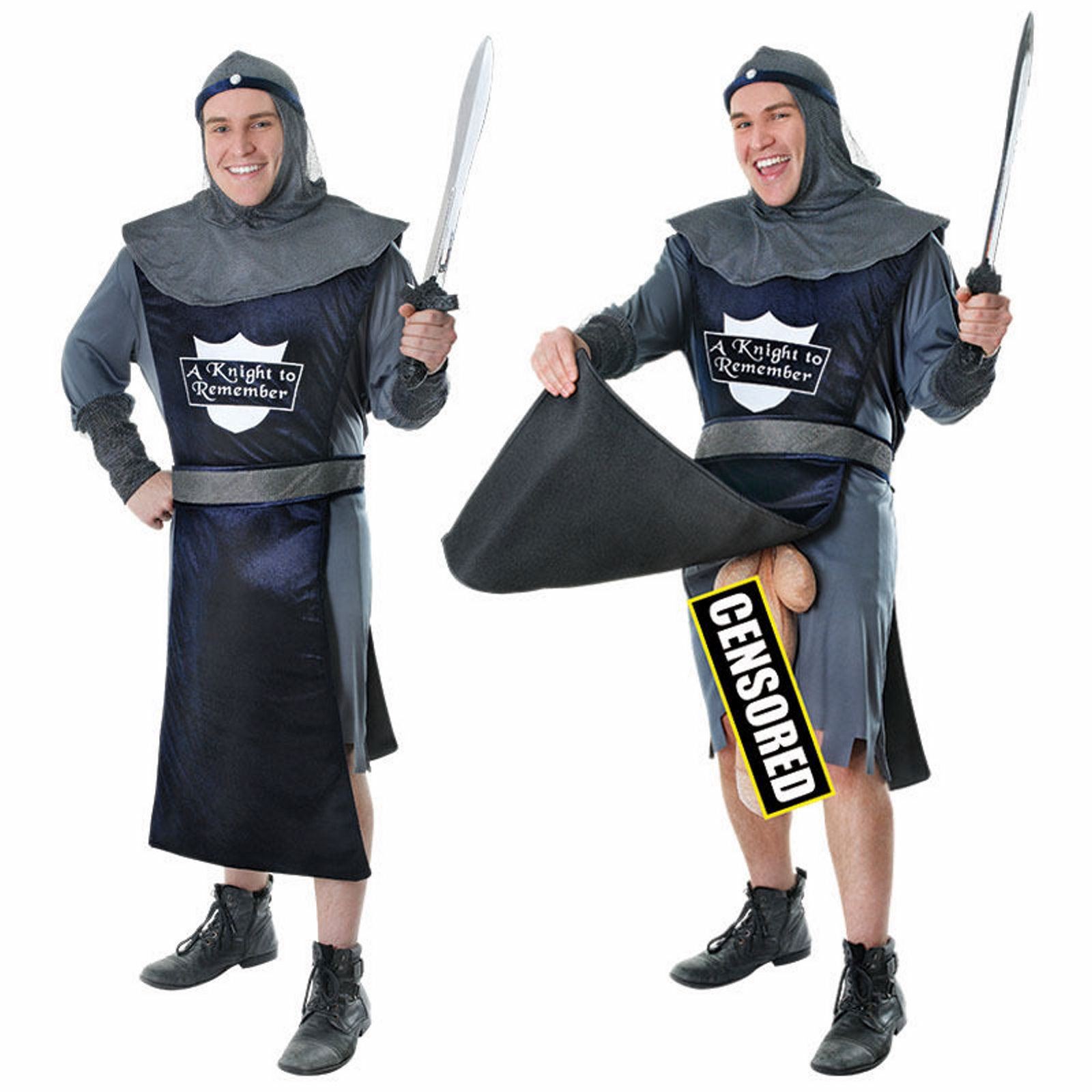 mens knight stag do joke rude fancy dress costume medieval flasher