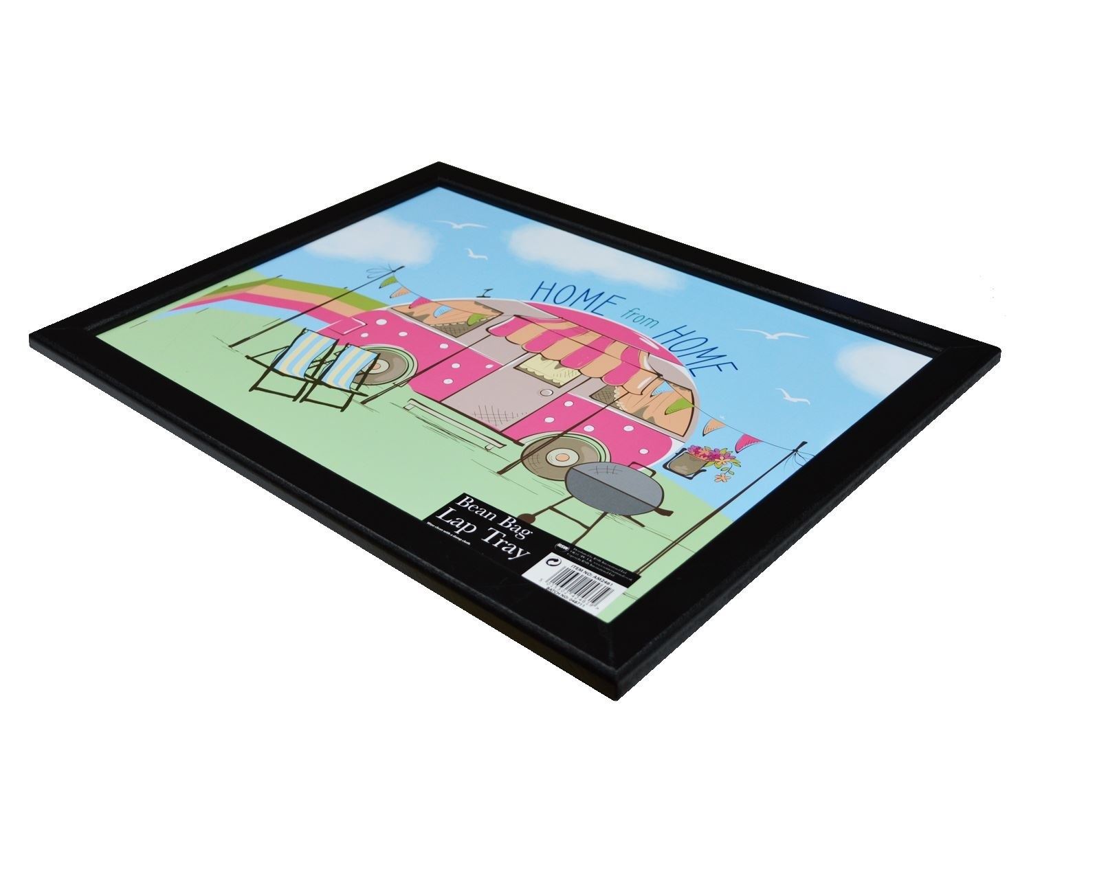 Laptray Cushioned Bean Bag Mealtimes Food Dinner Wooden Lap Tray Knee