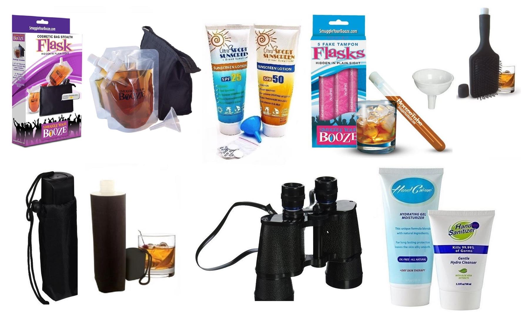 Hidden Alcohol Binocular Hip Flask Smuggle Drink Mens Festival Party Joke Gift
