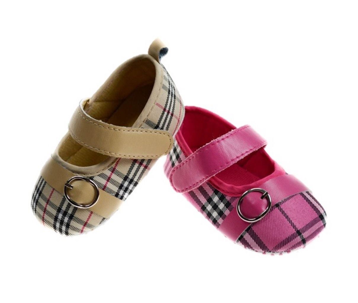 Infants Baby Shoes Girls Tartan Pram Shoe 0-12 Months