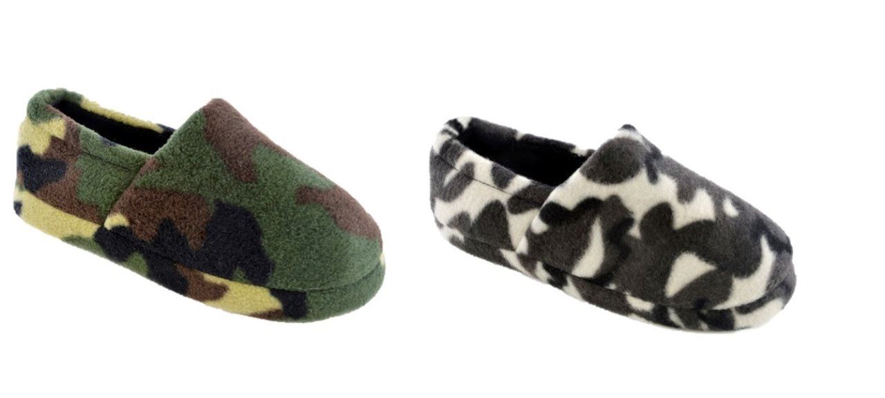 Boys Novelty Slippers Army Camo size 9-3