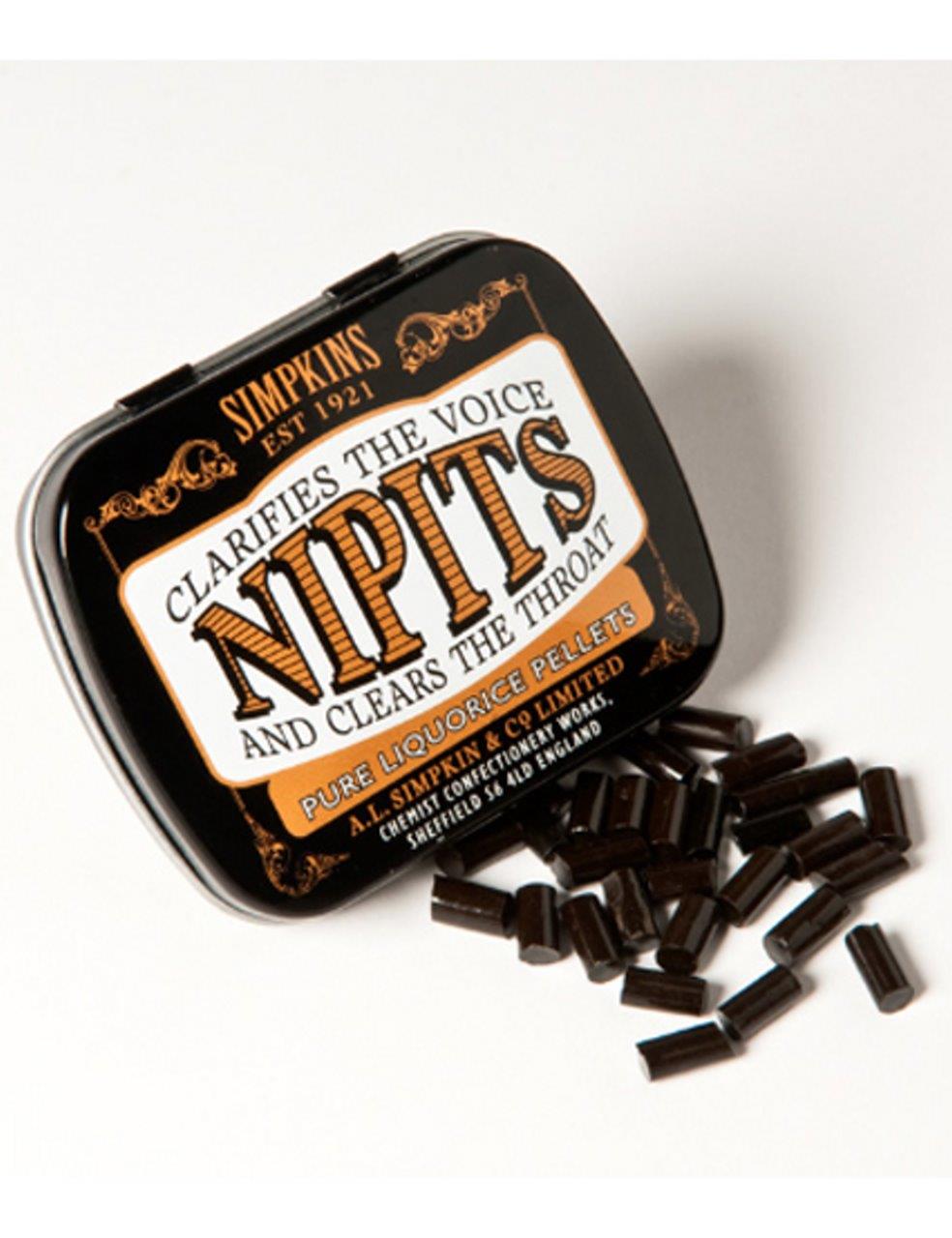 Liquorice Aniseed Voice Throat Sweets Pellets Simpkins Nipits Pocket