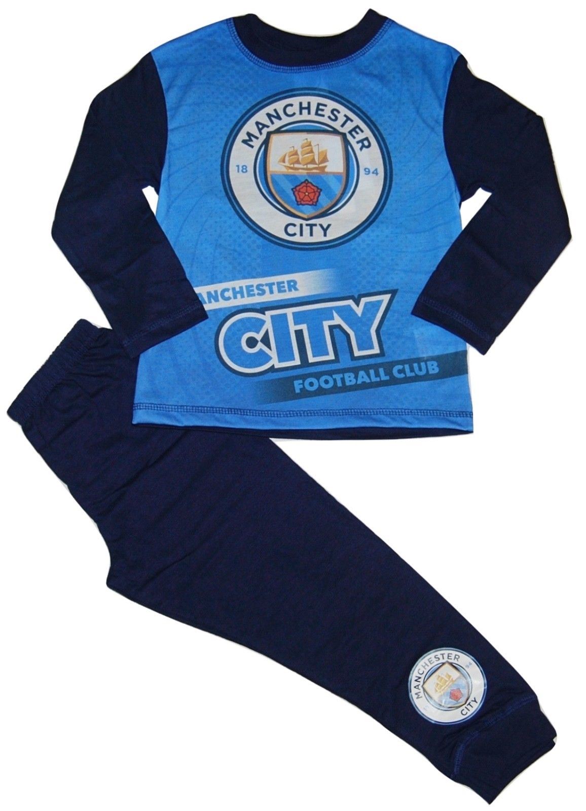 Manchester City Boys Pyjamas Pjs Football M.C.F.C Man City Children 2-12 Years