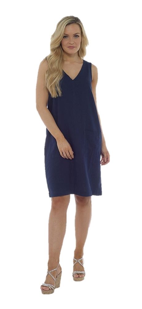 indigo roc linen dress