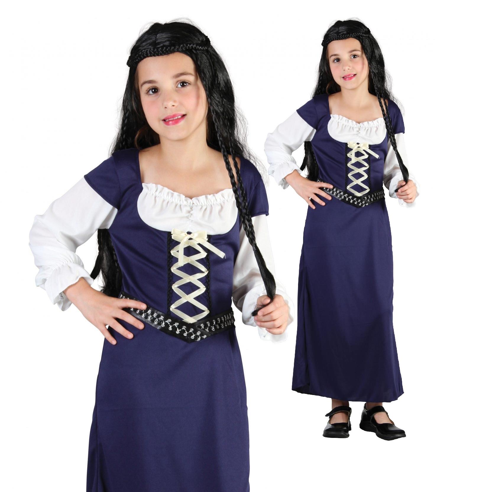 Girls Maid Marion Robin Hood Costume Medieval Tudor Kids Book Week Fancy Dress
