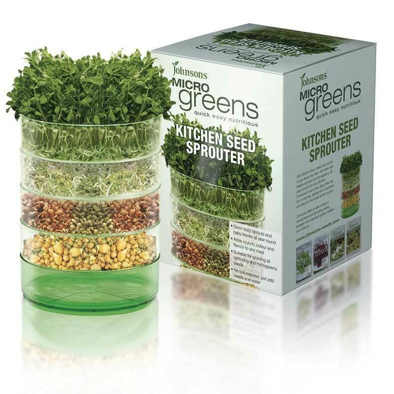 Johnsons Microgreens Kitchen Seed Sprouter With 8 Variety Sample Seeds