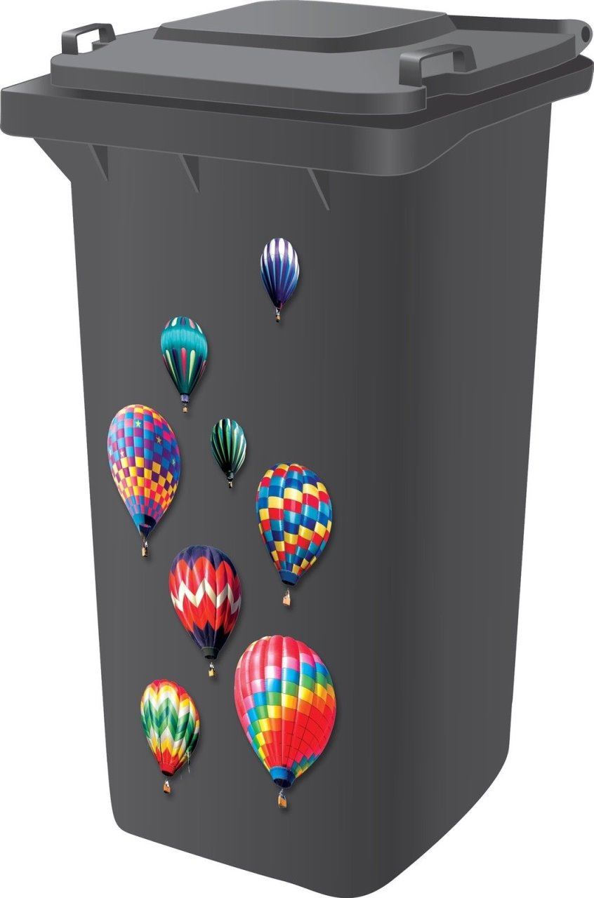 DECORATIVE WHEELIE BIN Stickers SelfAdhesive Wheelie Dustbin House