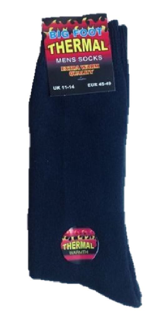 3 PAIRS OF MENS BLACK THICK WINTER BRUSHED THERMAL BIG FOOT SOCKS UK SIZE 11-14