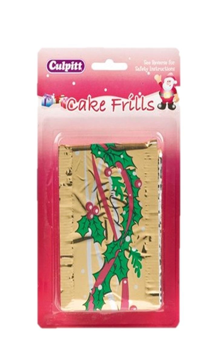 Frills banding ribbon Christmas Cake Frills Decoration Holly Snowman Stars | eBay