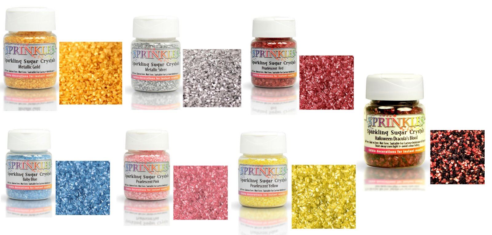 Perlescenti VERDE 100/% Commestibile Zucchero Cristalli Rainbow Dust per torte GLITTER