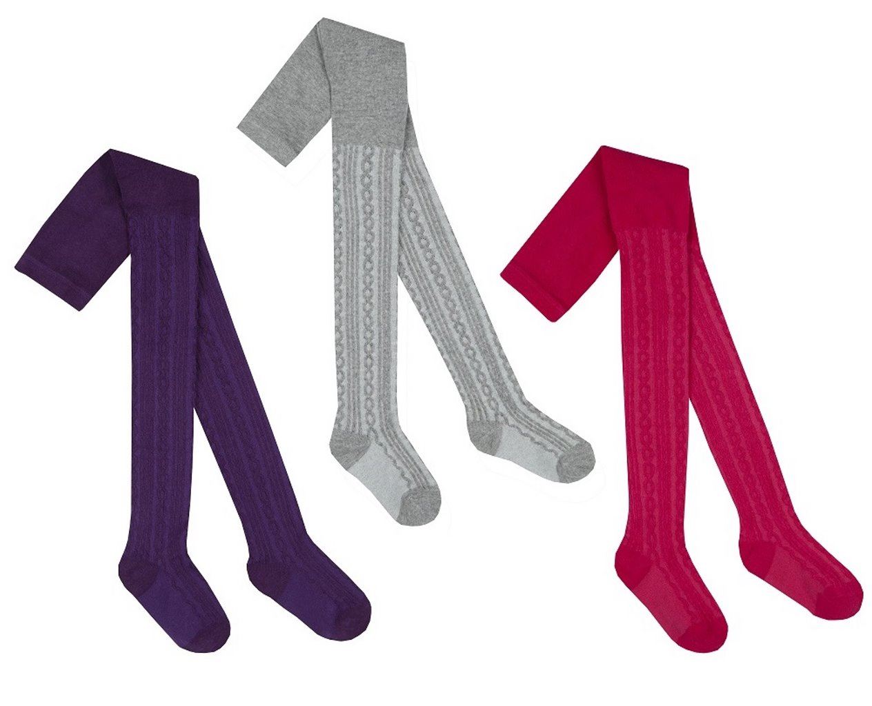 GIRLS TIGHTS CABLE KNIT COTTON RICH 2-8 YEARS PLAIN KNITTED TIGHTS BNWT