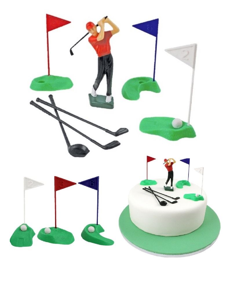 Golf Plastic Decorations Cake Picks Birthday Topper