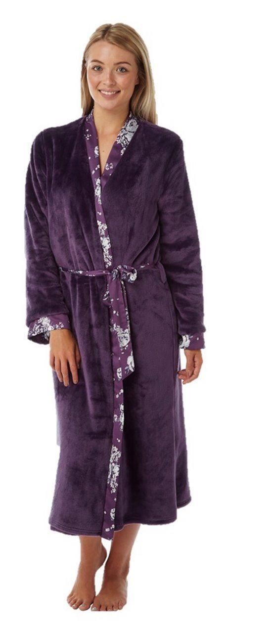 Robe de chambre satin doublé polaire Clearance