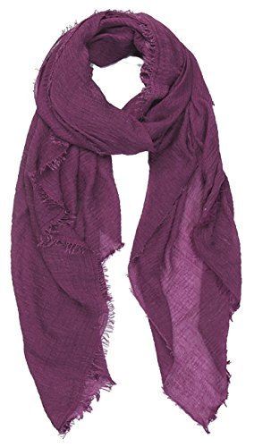 Cotton Blend Chic Ladies Crinkle Distressed Scarves Wrap Scarf /Fringed Edges - Picture 14 of 28