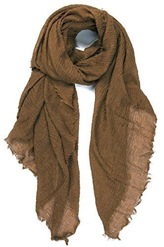 Cotton Blend Chic Ladies Crinkle Distressed Scarves Wrap Scarf /Fringed Edges - Picture 26 of 28