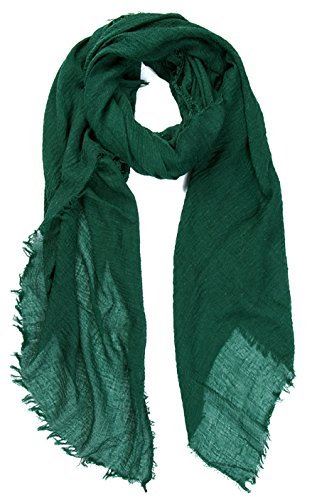 Cotton Blend Chic Ladies Crinkle Distressed Scarves Wrap Scarf /Fringed Edges - Picture 9 of 28