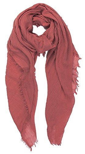 Cotton Blend Chic Ladies Crinkle Distressed Scarves Wrap Scarf /Fringed Edges - Picture 8 of 28