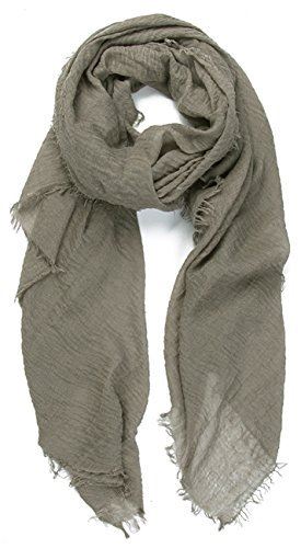 Cotton Blend Chic Ladies Crinkle Distressed Scarves Wrap Scarf /Fringed Edges - Picture 28 of 28