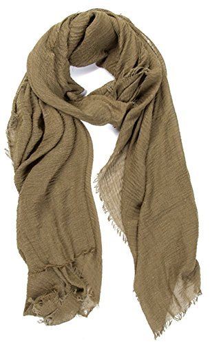 Cotton Blend Chic Ladies Crinkle Distressed Scarves Wrap Scarf /Fringed Edges - Picture 10 of 28