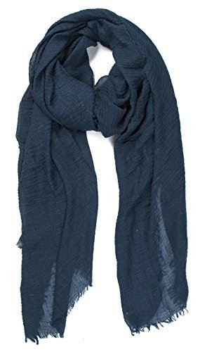 Cotton Blend Chic Ladies Crinkle Distressed Scarves Wrap Scarf /Fringed Edges - Picture 25 of 28