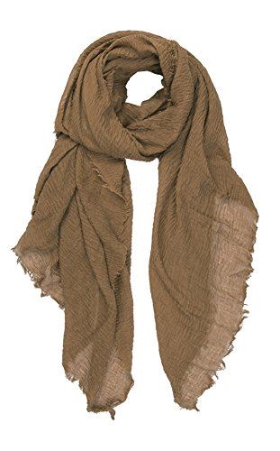 Cotton Blend Chic Ladies Crinkle Distressed Scarves Wrap Scarf /Fringed Edges - Picture 13 of 28