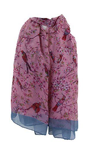 Bunte japanische Kirschblüte Vogel & Blumendruck Schal Schals Halstuch - Bild 4 von 12