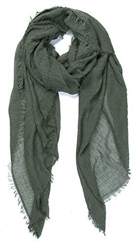 Cotton Blend Chic Ladies Crinkle Distressed Scarves Wrap Scarf /Fringed Edges - Picture 22 of 28