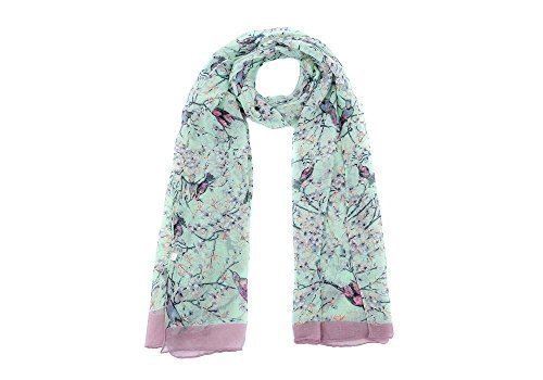 Bunte japanische Kirschblüte Vogel & Blumendruck Schal Schals Halstuch - Bild 7 von 12