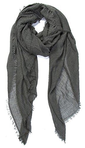 Cotton Blend Chic Ladies Crinkle Distressed Scarves Wrap Scarf /Fringed Edges - Picture 24 of 28