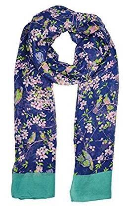 Bunte japanische Kirschblüte Vogel & Blumendruck Schal Schals Halstuch - Bild 8 von 12