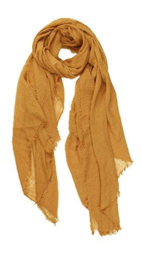 Cotton Blend Chic Ladies Crinkle Distressed Scarves Wrap Scarf /Fringed Edges - Picture 16 of 28