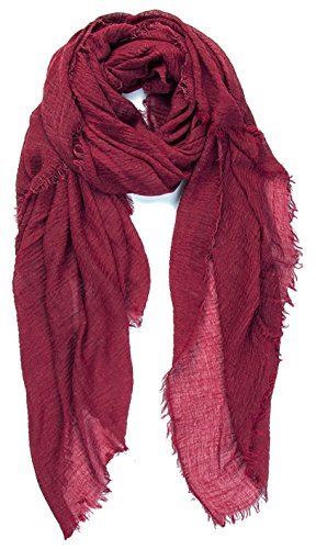 Cotton Blend Chic Ladies Crinkle Distressed Scarves Wrap Scarf /Fringed Edges - Picture 15 of 28