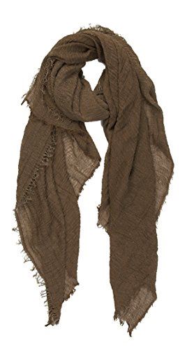 Cotton Blend Chic Ladies Crinkle Distressed Scarves Wrap Scarf /Fringed Edges - Picture 18 of 28