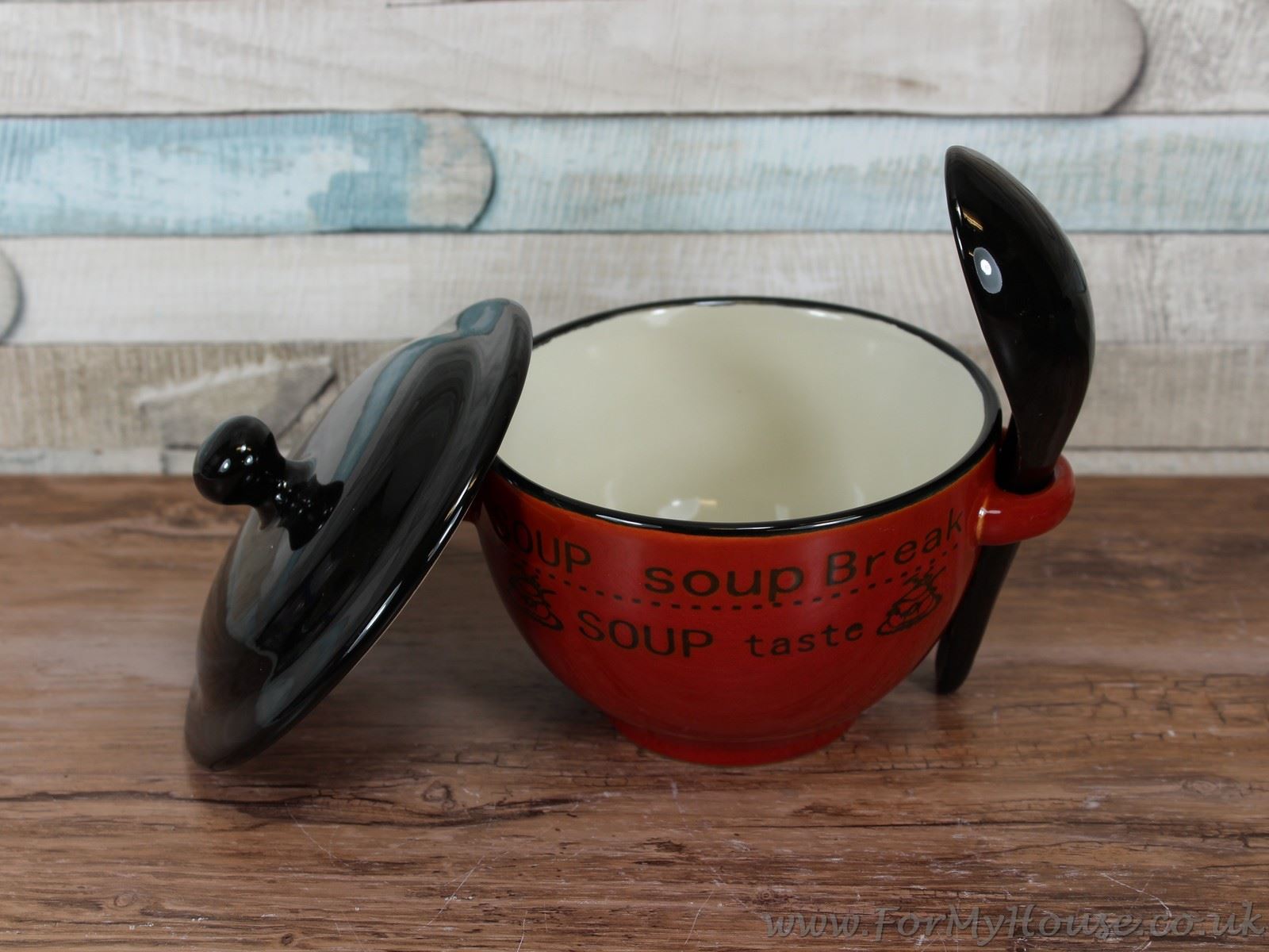 Soup bowl with lid and spoon soup break eBay