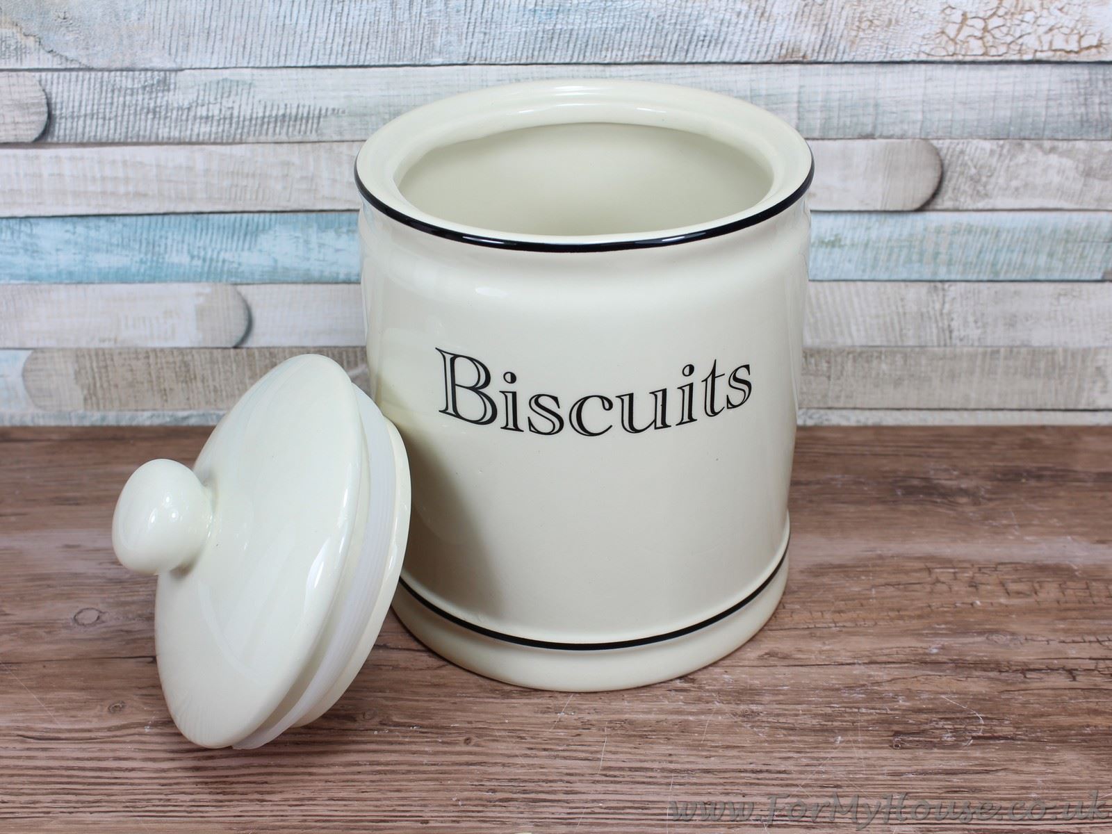 Cream Ceramic biscuit barrel canister jar kitchen storage eBay