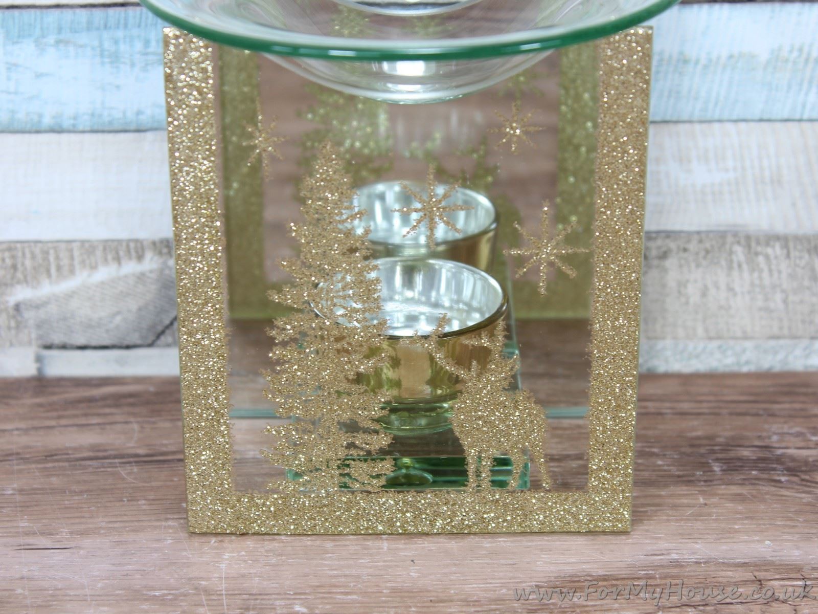 Winter Wonderland Gold Glitter Oil Warmer Burner Christmas
