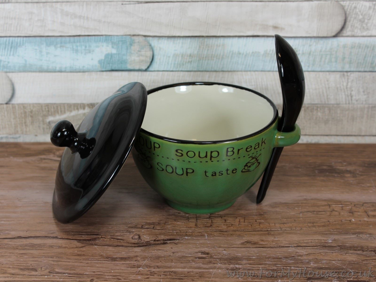 Soup bowl with lid and spoon soup break eBay