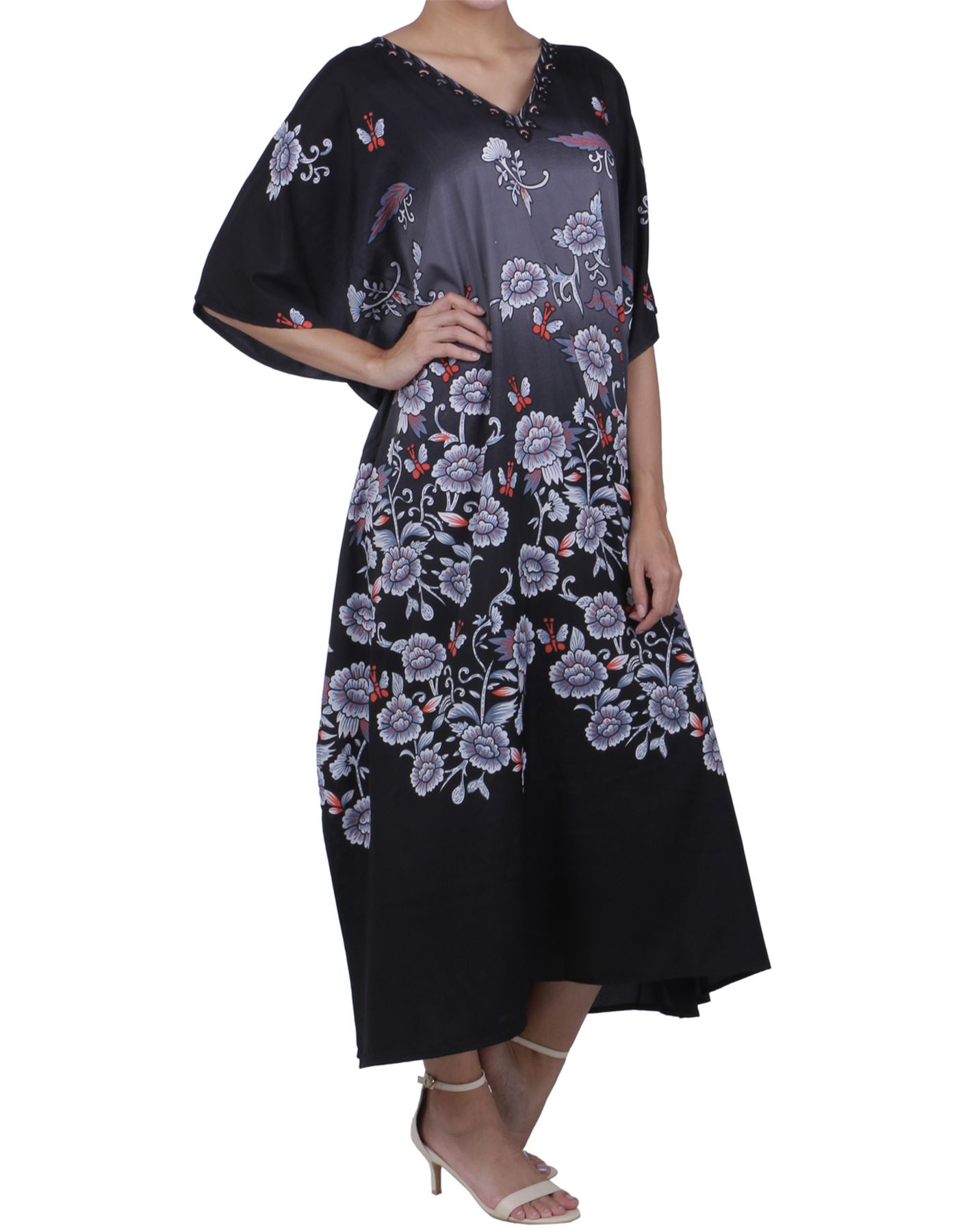 Kaftan Tunic Beach Cover Up Maxi Dress Sleepwear Embellished Kimonos