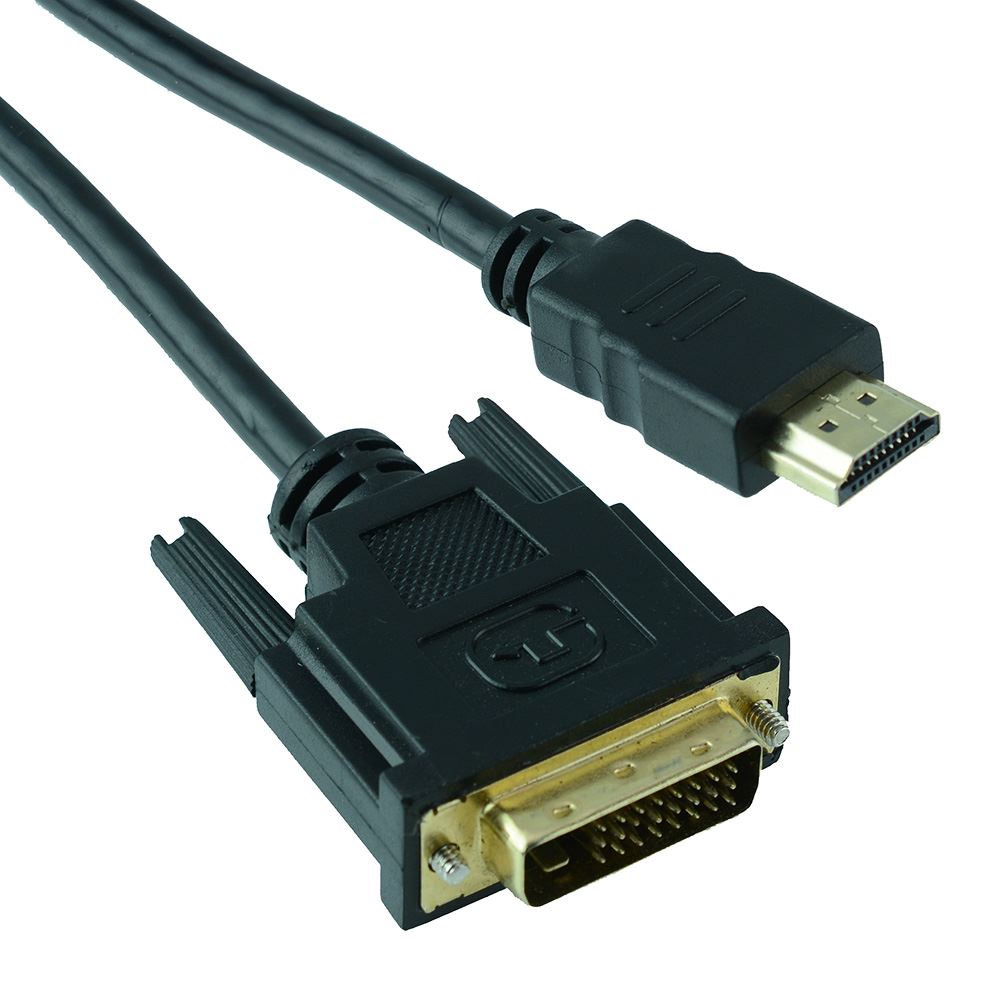2m HDMI Plug to DVID Male Plug Adapter Cable Video Lead PC Laptop to