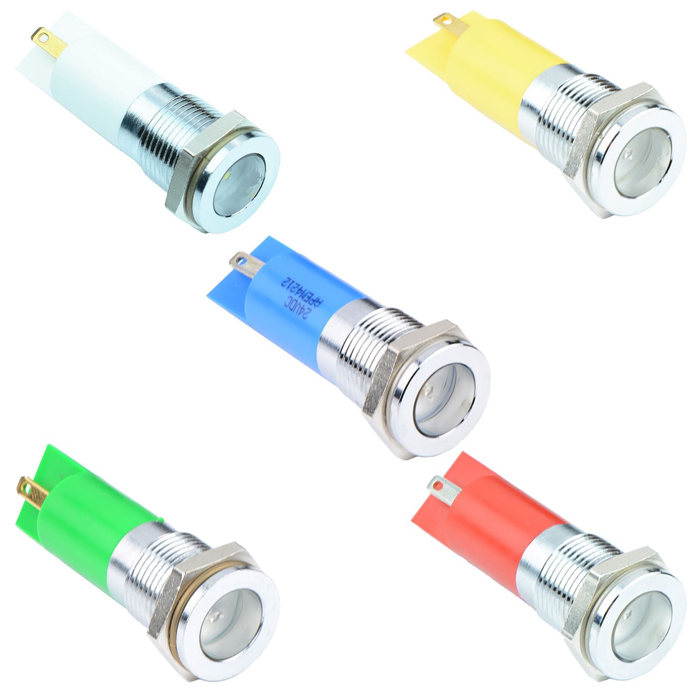 12V 24V 110V 230V 22mm Techna LED Pilot Light Indicator Panel Mount