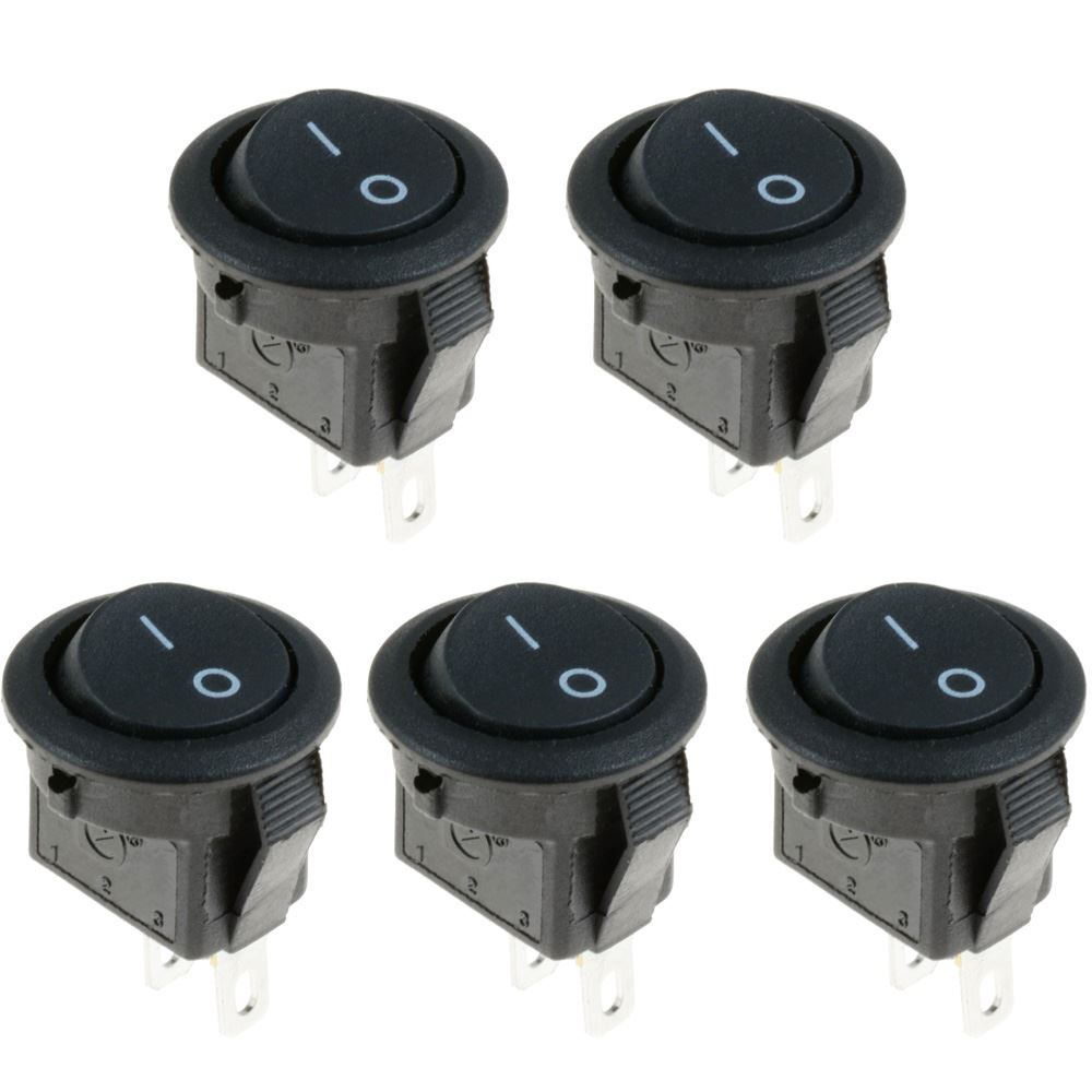 Interruttore a Bilanciere Nero Con Led Verde 10A 12V SPST da pannello