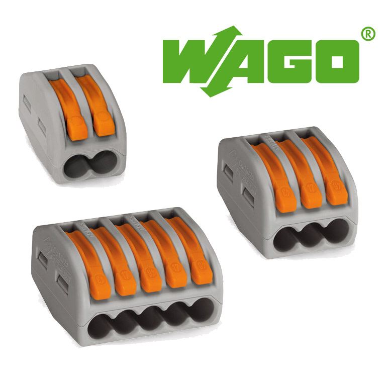 Wago 222 Series Spring Lever Reusable Terminal Block Connector 2 / 3