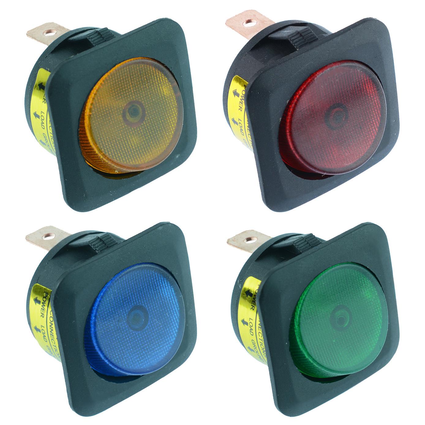 Red Blue Green Yellow Led Illuminated Circular Round