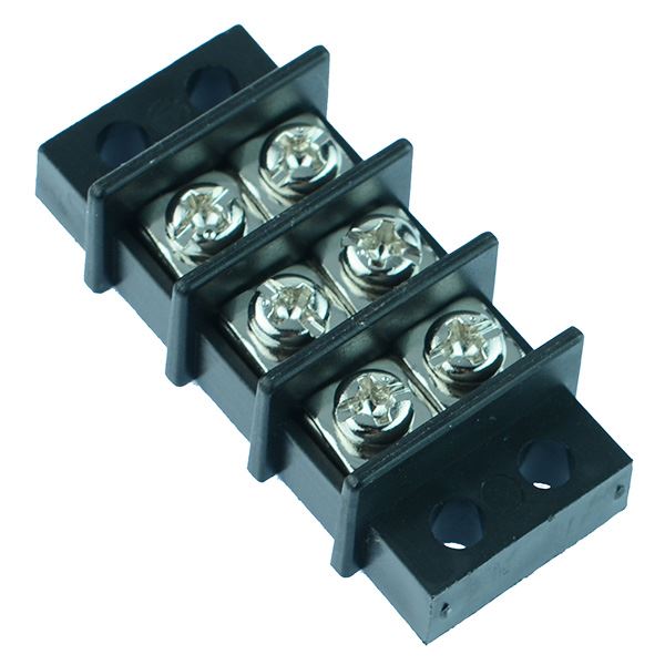 2-Pack Screw Terminal Barrier Strip, 25A 250V With Protective Cover