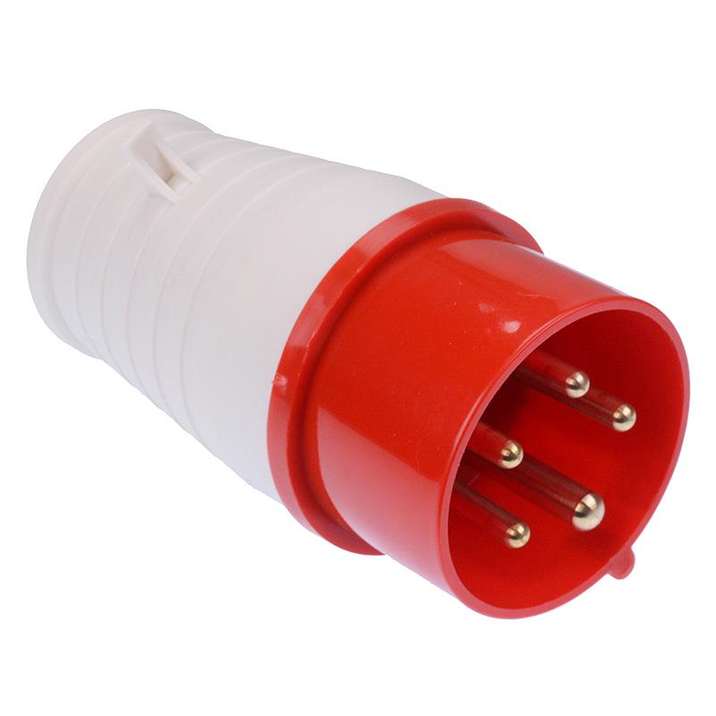 Red 5 Pin 16A / 32A 415V Industrial Connector Plug Socket Male
