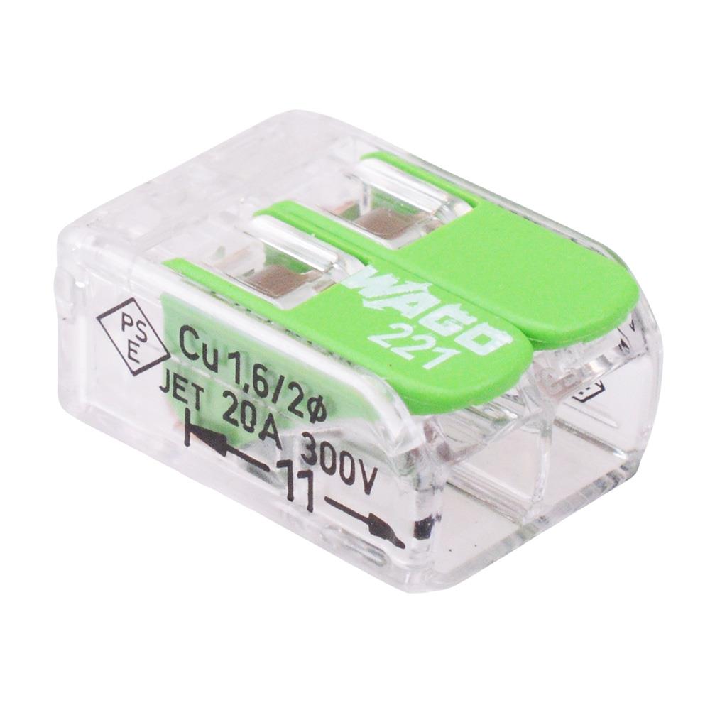 2 3 or 5 Way 221-420 Series WAGO Green Lever Connector