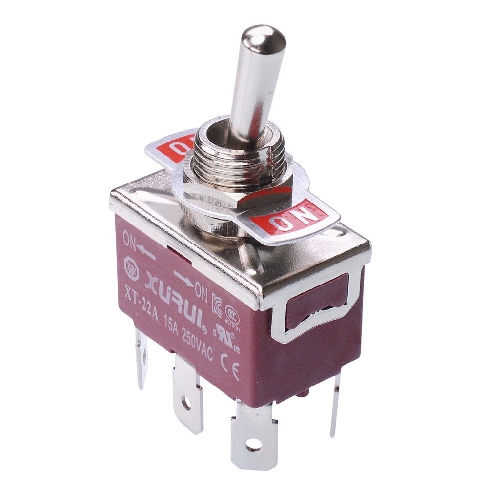 Standard 12mm Toggle Flick Switch 15A 250VAC - SPST SPDT DPST DPDT - Picture 24 of 50