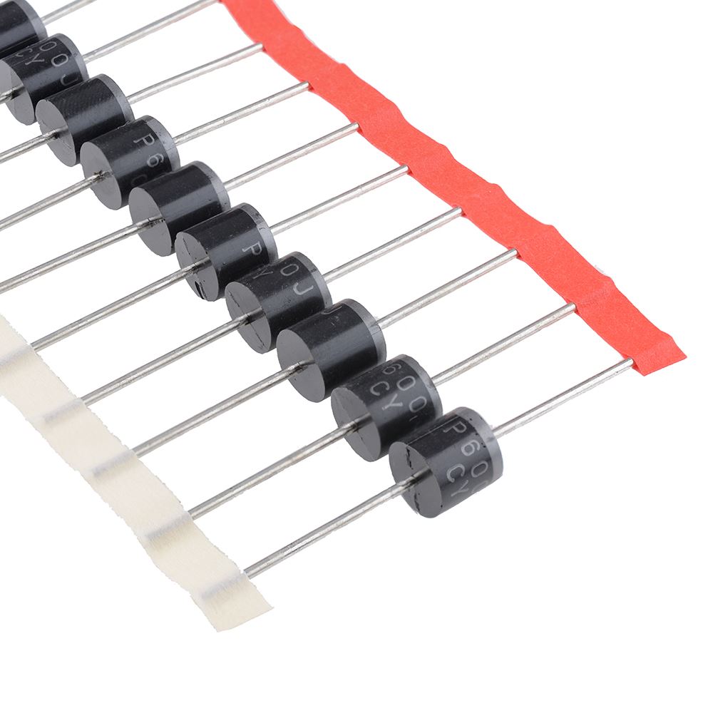 6 Amp Maximum Average Forward Rectified Current Pack of 5 400V Repetitive Peak Reverse and Blocking Voltage Plastic Silicon Rectifier